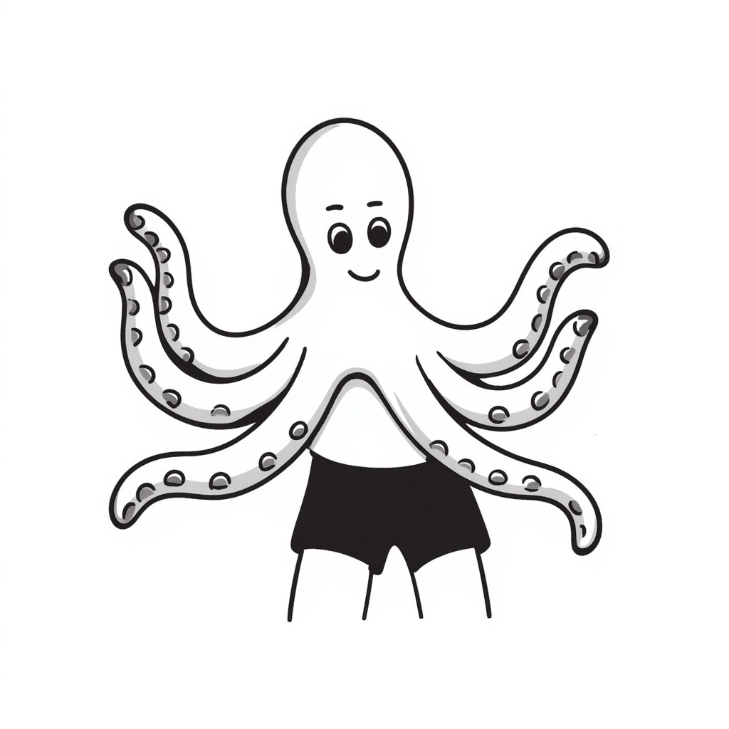 octopus, hand drawn doodle style emoji
