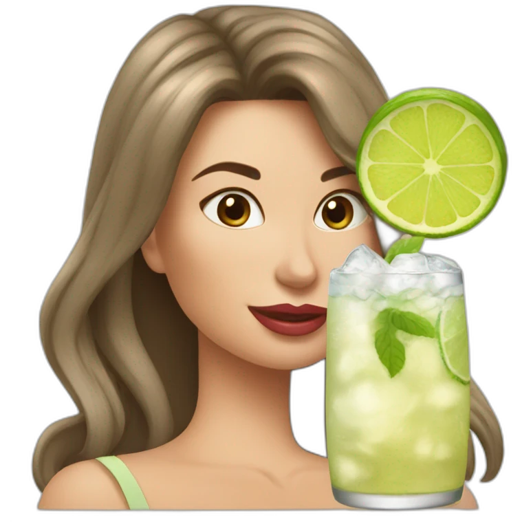 Belle femme boit un moscow mule emoji