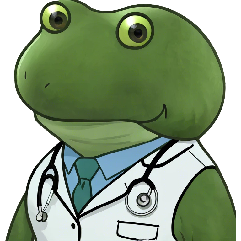 bufo wearing a doctor outfit emoji