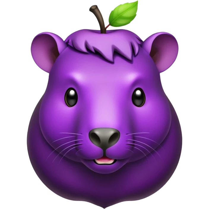 Black and purple poison apple with a capybara emoji