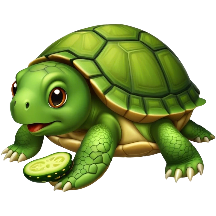 A turtle eating a pickle  emoji