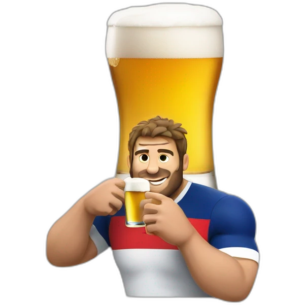 French rugby player with a craft beer emoji
