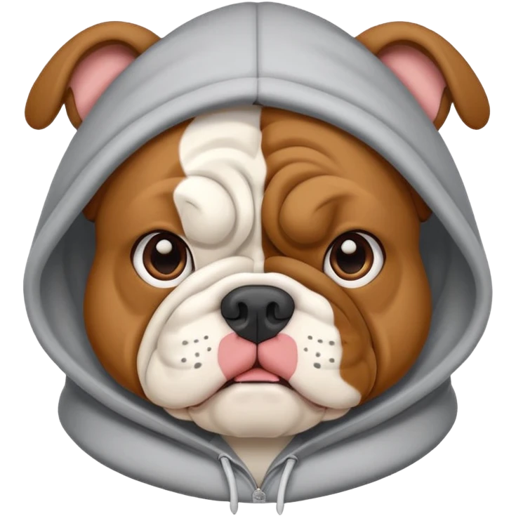 Bulldog with a hoodie  emoji