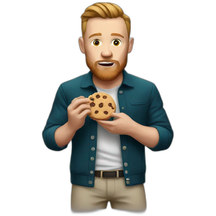 Mcgregor eating a cookie emoji