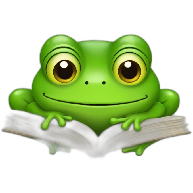 frog reading emoji