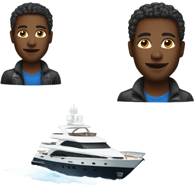 black man on yacht emoji