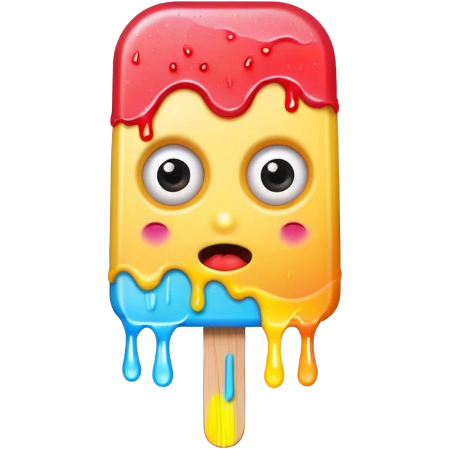 half eaten popsicle with eyes emoji