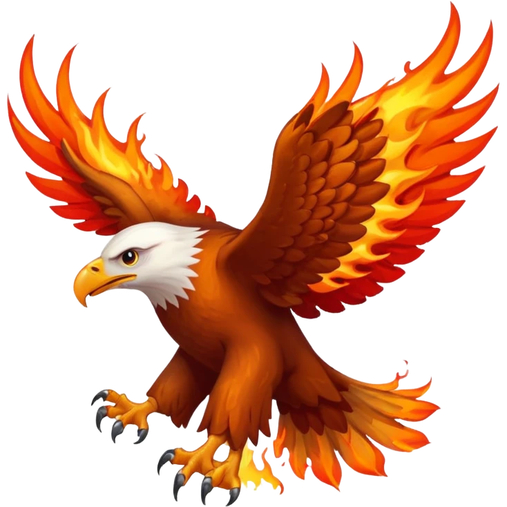 Make a egale with the fire on his body and wing emoji