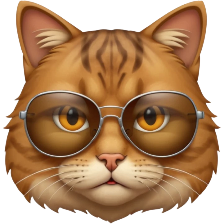 Gato enojado con gafas en la plya emoji
