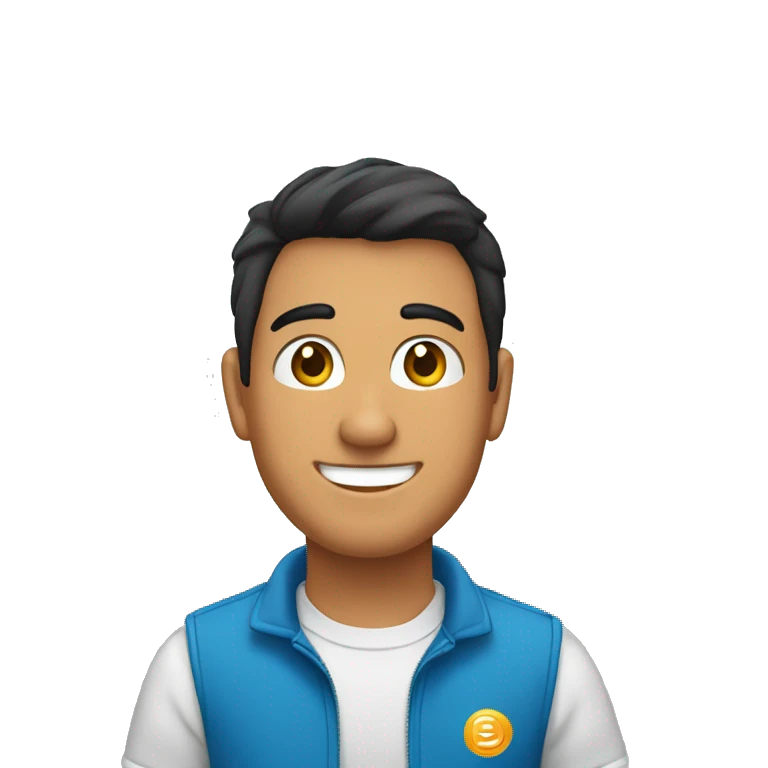Un señor latino joven y con sonrisa emoji