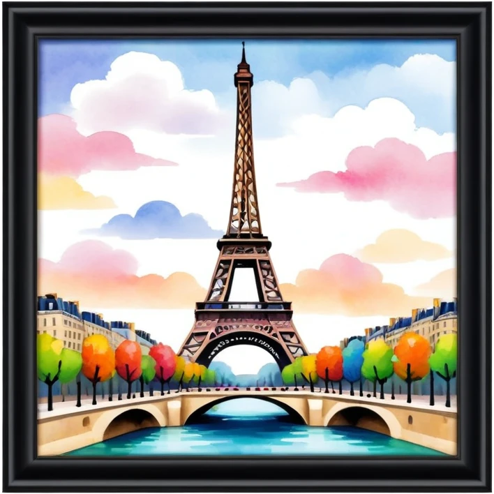 Hyper realistic Afremov painting of Paris emoji