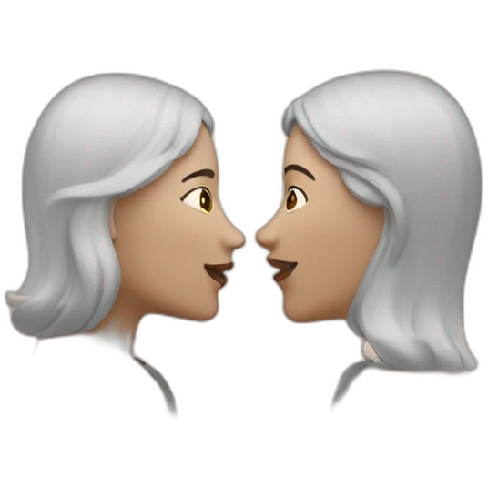 Deux personnes se font des bisous emoji