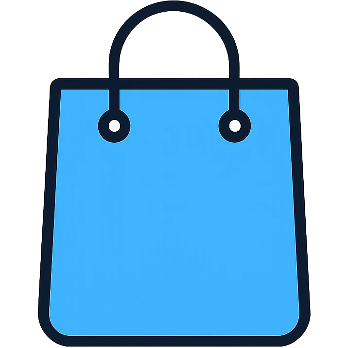 blue bag, clean and simple icon style emoji