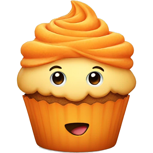 Happy orange cupcake emoji