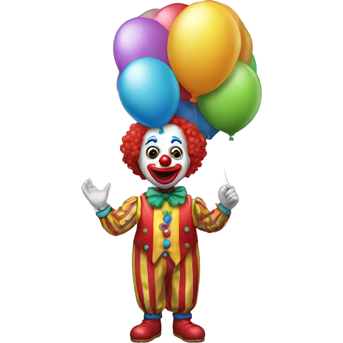clown holding a balloon emoji