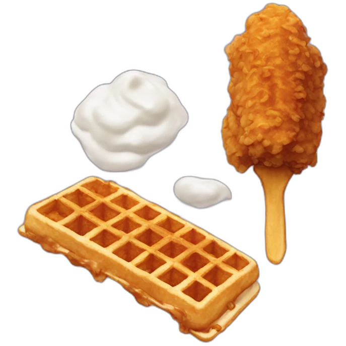 Fried Chicken and waffles emoji