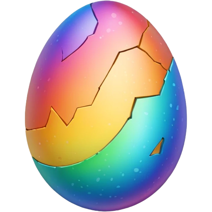rainbow egg cracked  emoji