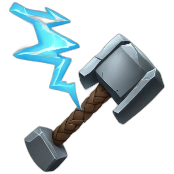 mjolnir with lightning emoji