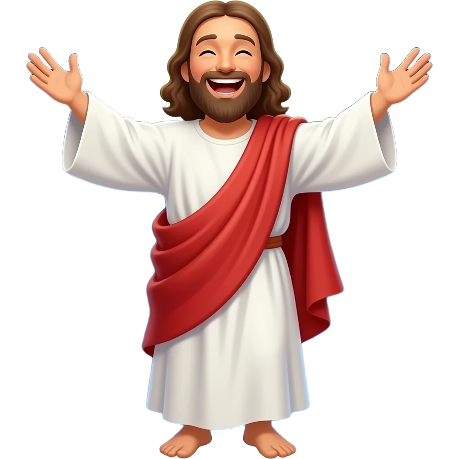 Laughing Jesus hysterically and the night sky filled with stars emoji