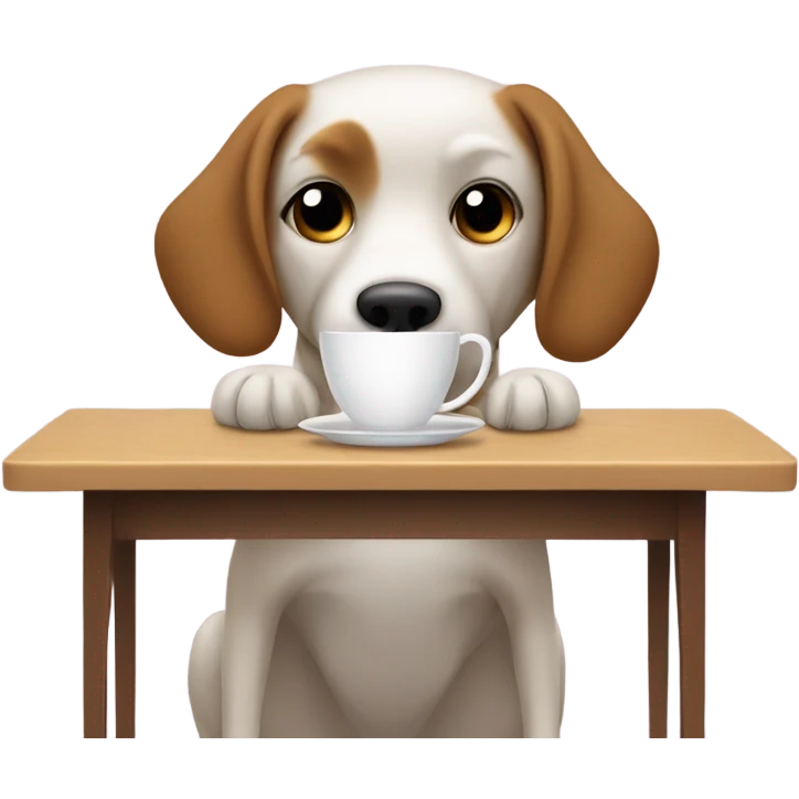 Dog drinking coffee emoji