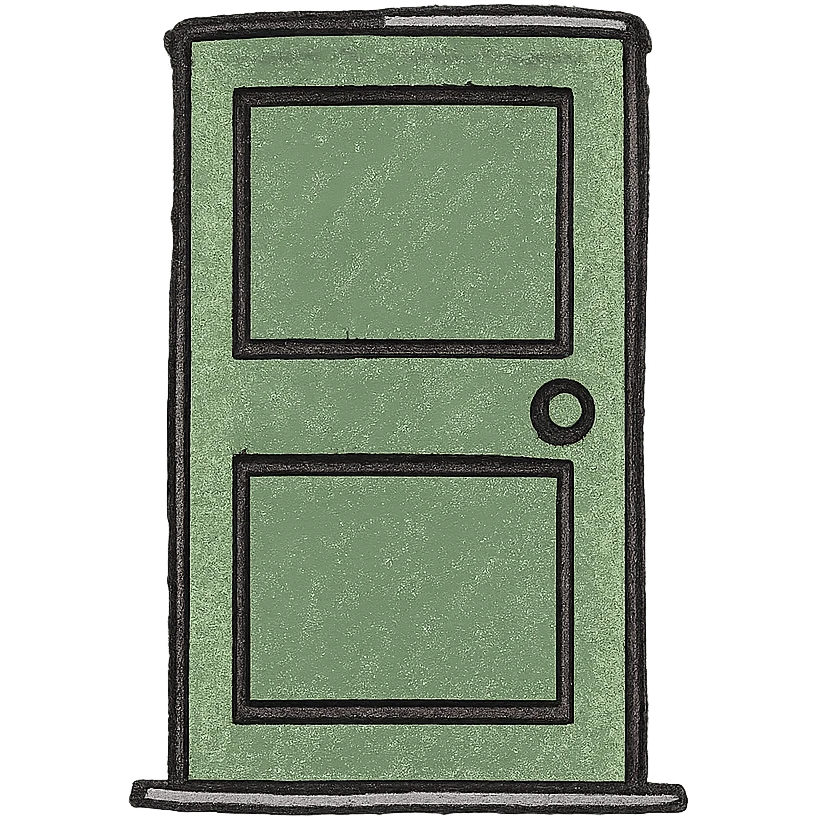 A green door emoji