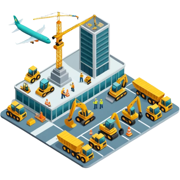 create isometric of cathay construction airport emoji
