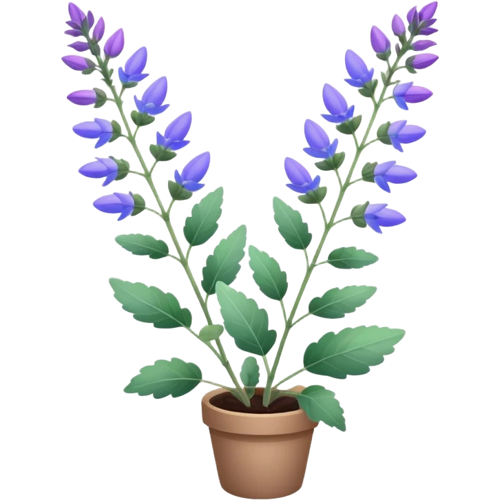 clary sage plant with purple and blue colors, no pot, isolated emoji