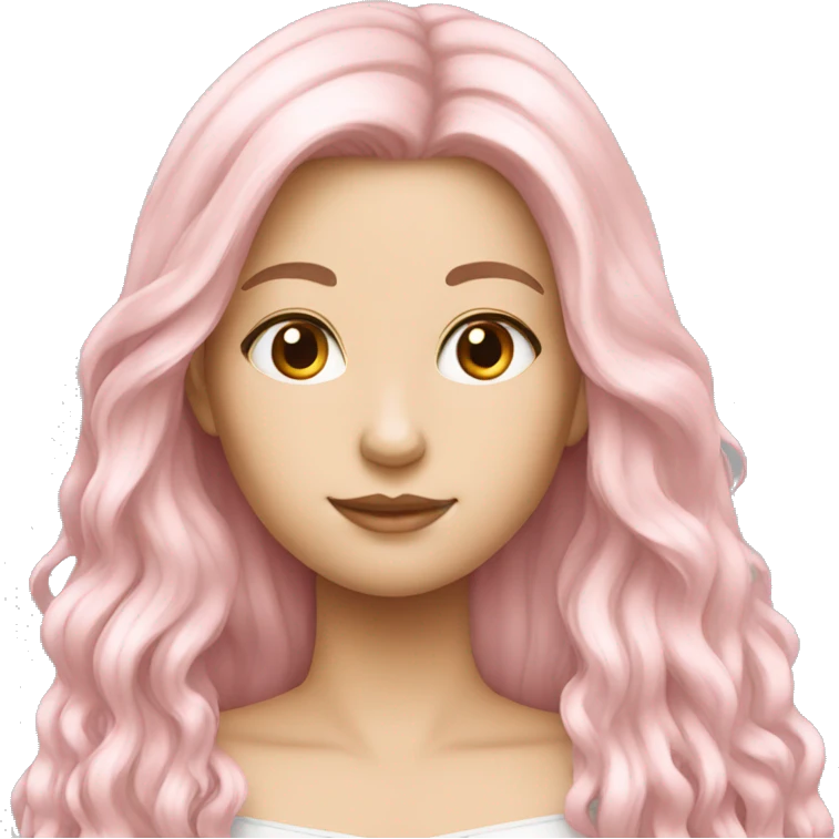 Light Pink long hair white girl emoji