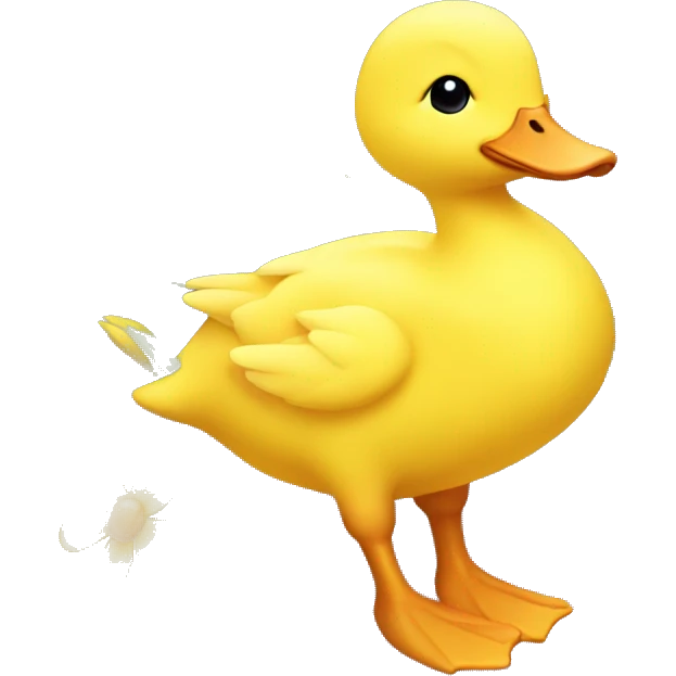 Yellow Duckling with flowers emoji