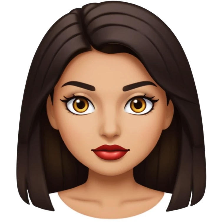 baddie emoji with confident smirk, long lashes, glossy makeup, hand on face, fierce vibe


 emoji