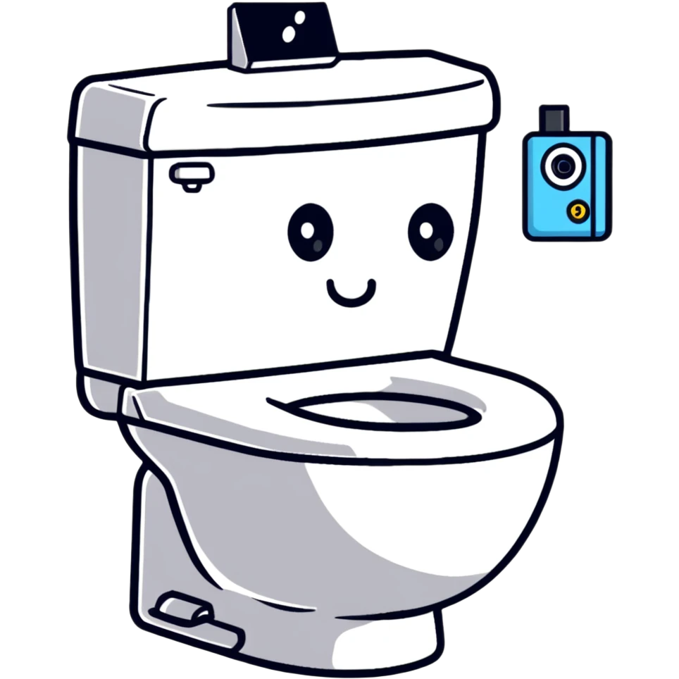 skibidi toilet character, toilet with camera head emoji