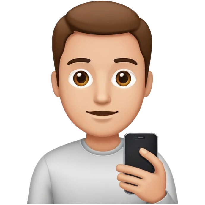 man holding his mobile phone emoji