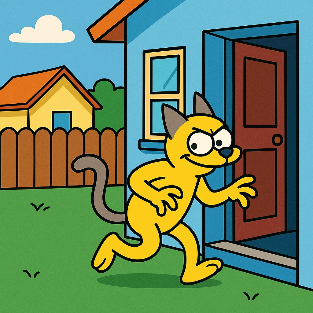 Sneak back – to return quietly and secretly.
The cat sneaked back into the house after being outside all night. emoji