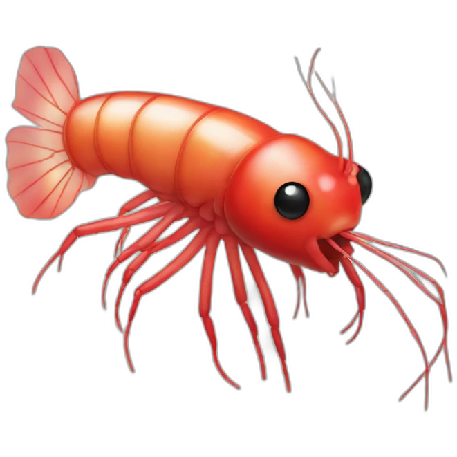 Shrimp red cherry in aquarium emoji