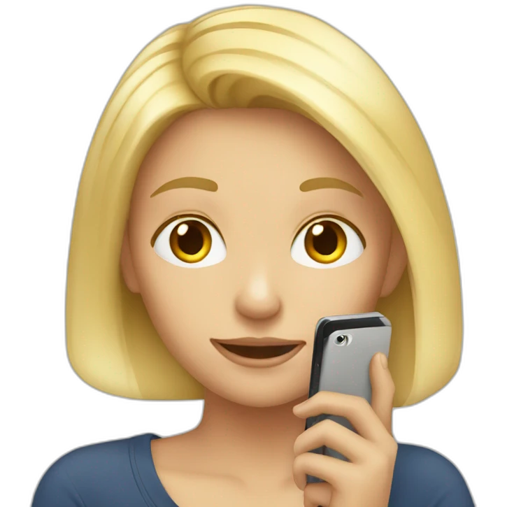 blond girl on her phone emoji