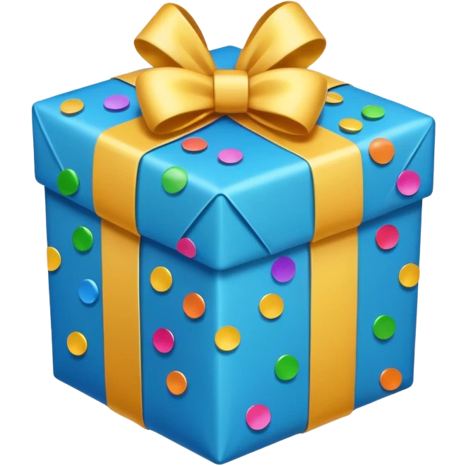 Birthday present with confetti looks very cute and sparkly  emoji