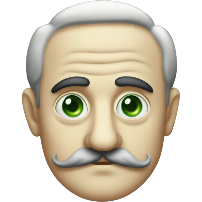 Hercule Poirot with green cat eyes emoji
