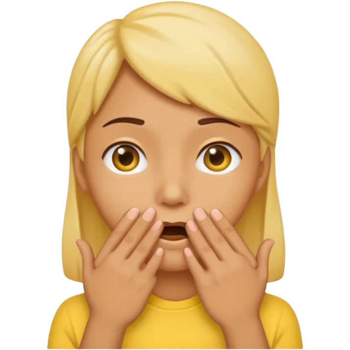 whispering emoji: hand on side of mouth looking behind emoji