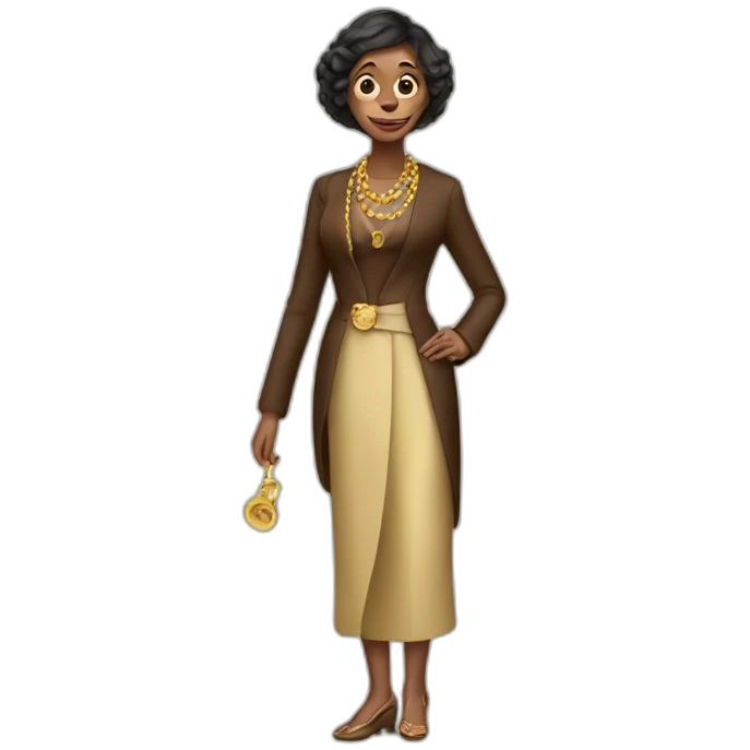 rich woman as monkey emoji