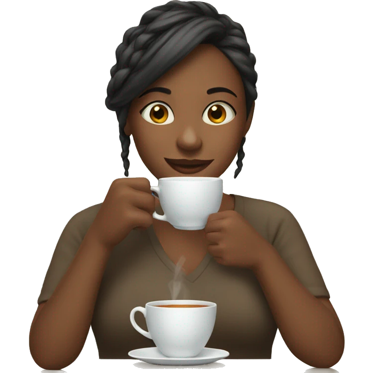 Girl sipping tea emoji