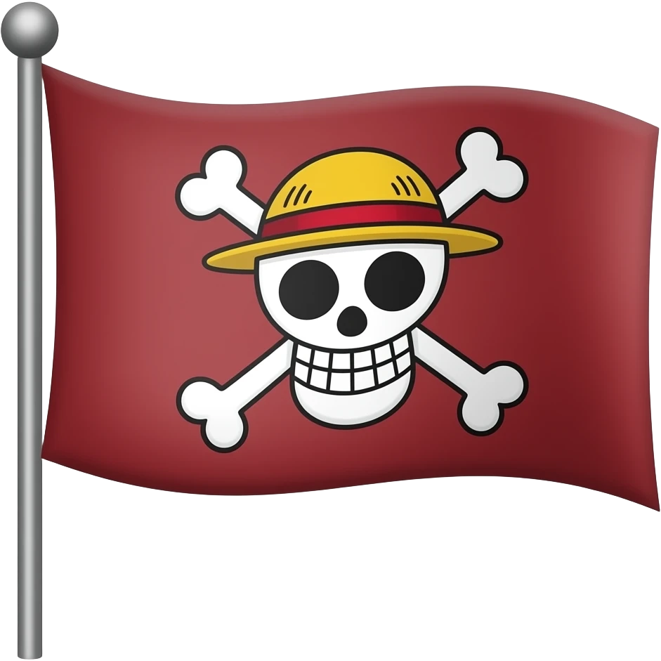 Give me Luffy pirate flag emoji after timeskip emoji