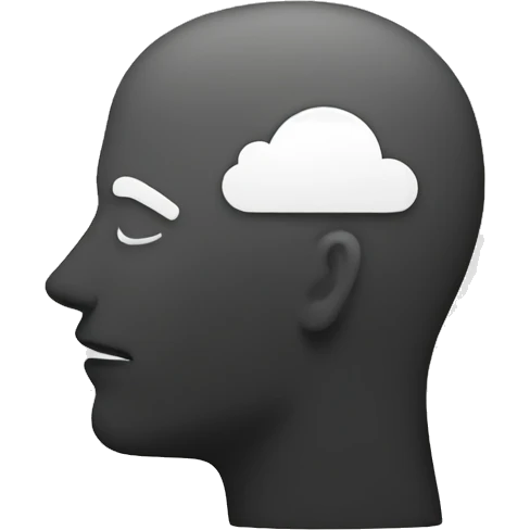 thinking head logo monochrome emoji