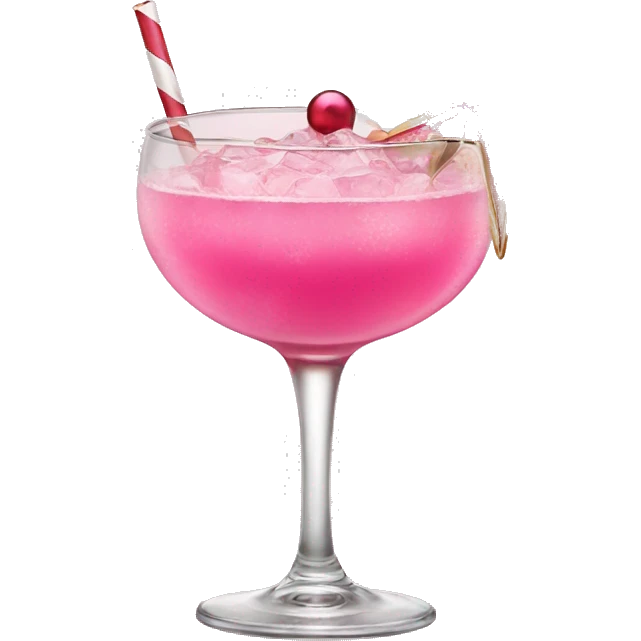 Pink Christmas cocktail emoji