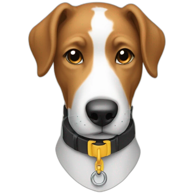 dog with a protective collar around the neck emoji