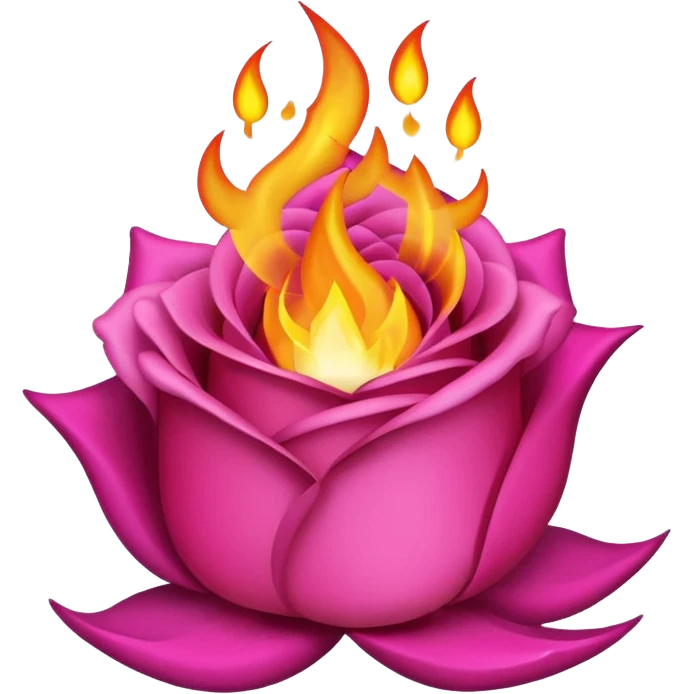Rose-pink-magenta Fire-flame emoji
