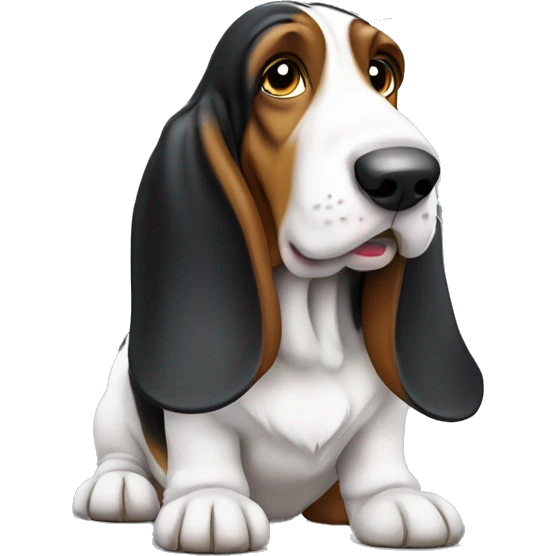 Tri-colour basset hound emoji