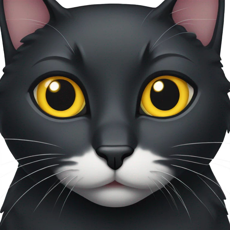 black cat with white spot on chest emoji