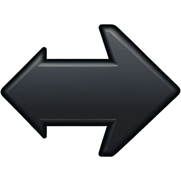 black arrow pointing right, iOS emoji style, flat, clean, minimal, transparent background emoji