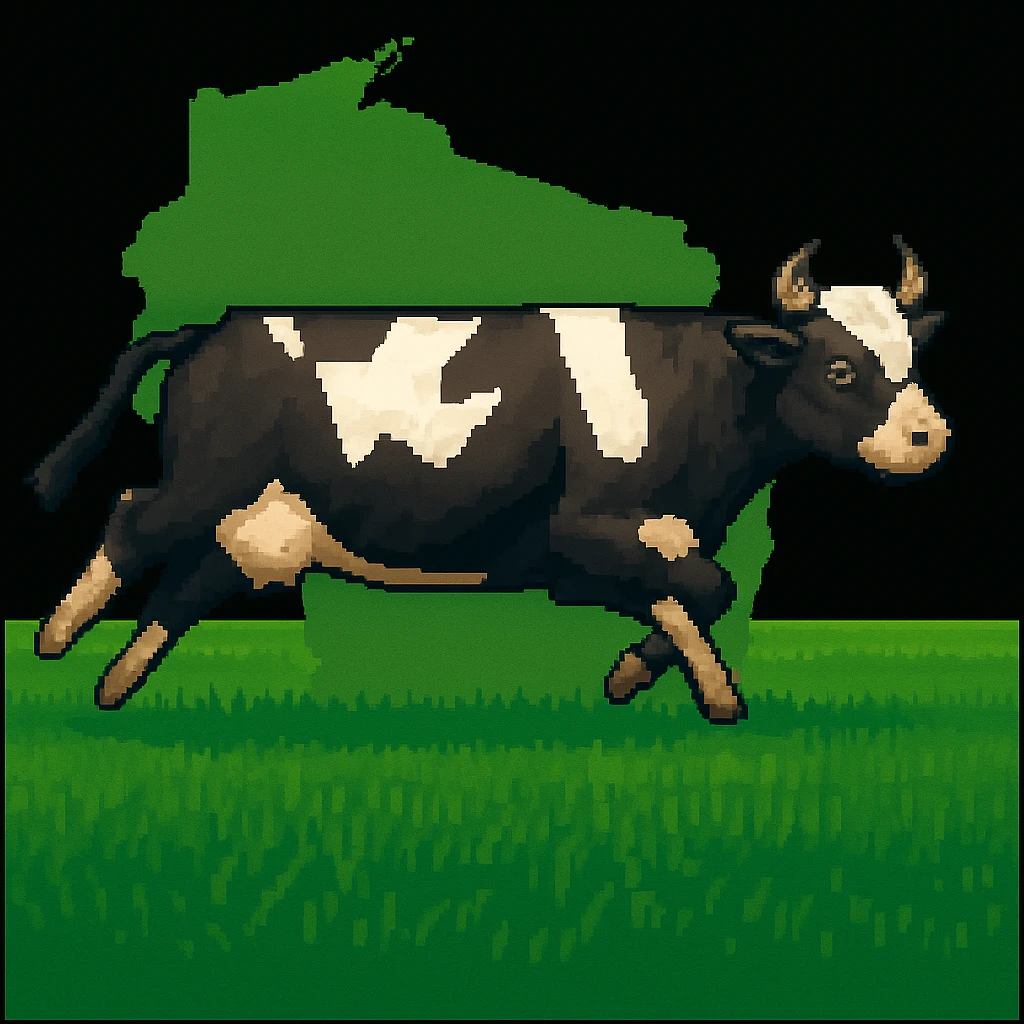 Add the outline of the state of Wisconsin in the background behind the cow and grass field emoji