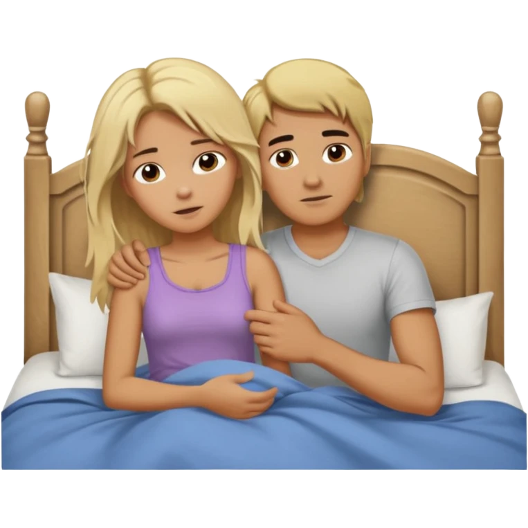 guy holding a blonde girl by her hair in bedb emoji